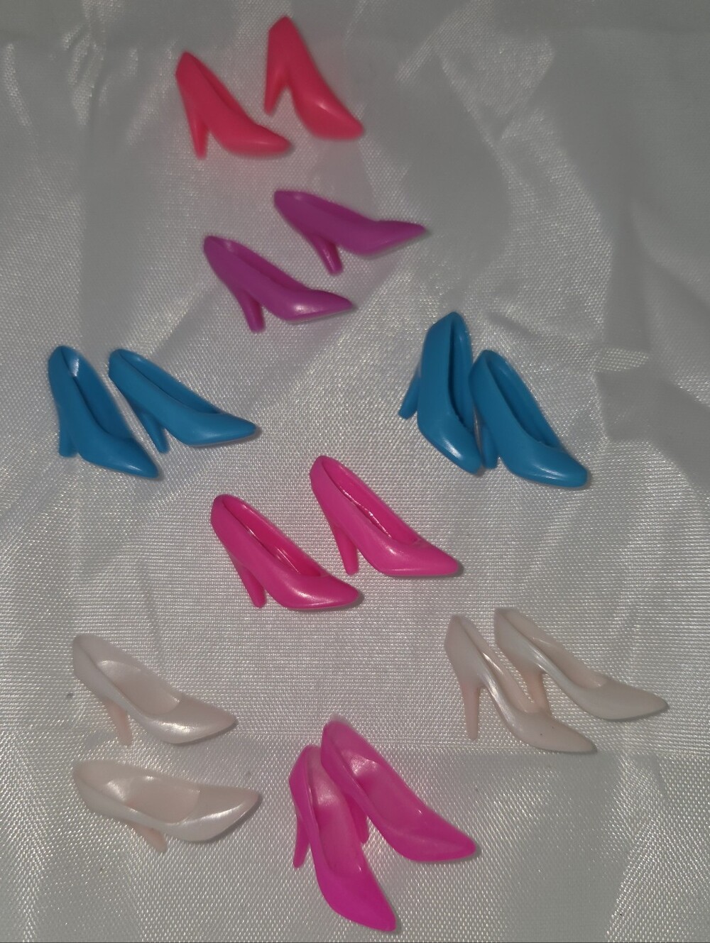 Vintage 1990's Barbie High Heels Shoes Pink Teal Lot of 8